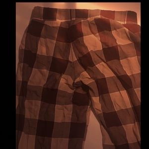 Long pajama pants! kinda dark reddish color